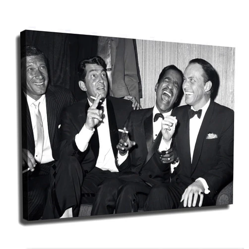 VesFy The Rat Pack Best of Frank Sinatra Dean Martin Sammy Davis Jr Poster Modern Aesthetic Background Wall Canvas Wall Art Decoration Holiday Gift (Unframed,12×18inch)