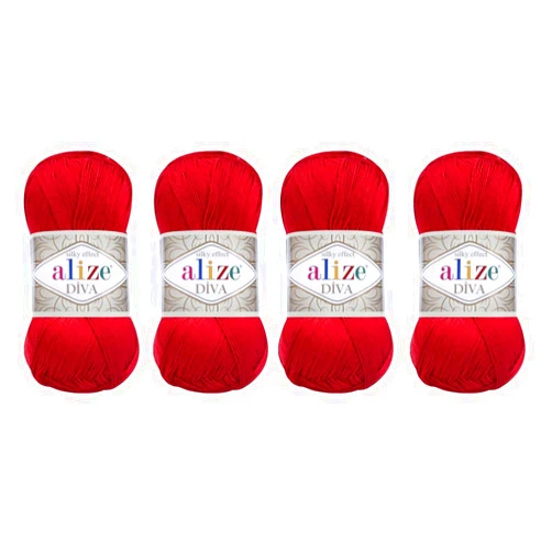 Alize 4 Balls Hand Knitting Yarn 100% Microfiber Acrylic Yarn Alize Diva Silk Effect Thread Crochet Art Lace Craft Lot of 4 skeins 400gr 1532yds (106)