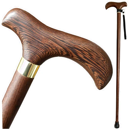 WOOKINGSTEN Handmade Wooden Walking Cane for Men Women Stylish Natural Wood Walking Sticks with Wrist Strap and Rubber Tips - 36 Inches