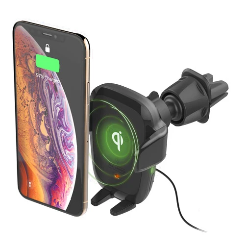 iOttie Auto Sense Qi Wireless Car Charger - Automatic Clamping Wireless Charging CD Slot & Air Vent Phone Mount Combo for Google Pixel, iPhone, Samsung Galaxy, Huawei, LG, and other Smartphones