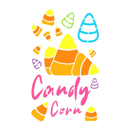 FINGERINSPIRE Candy Corn Large Stencil 8.3x11.7inch Various Candy Corn Cutie Stencils Reusable Halloween Drawing Templates for Painting on Wall Fabric Tiles Floor Paper Furniture Wood