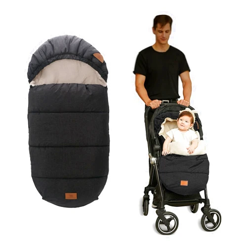 LAT LEE AND TOWN LAT Baby Warm Bunting Bag Universal,Stroller Sleeping Bag Cold Weather,Waterproof Toddler Footmuff(Detachable,Black)