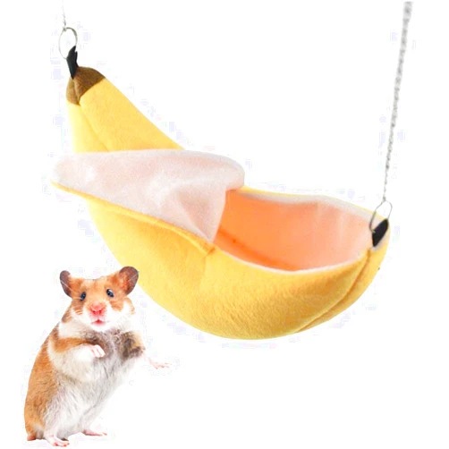 iSmarten Banana Hamster Bed House Hammock Small Animal Warm Bed House Cage Nest Hamster Accessories for Sugar Glider Hamster Small Bird Pet