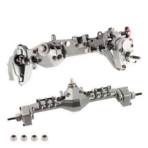 ZXYRC CNC Aluminum Offset Portal Front Rear Axle for 1/10 RC Crawler Axial SCX10 III AXI03029 LCG Chassis Cheater Rigs Upgrade Parts (Titanium)