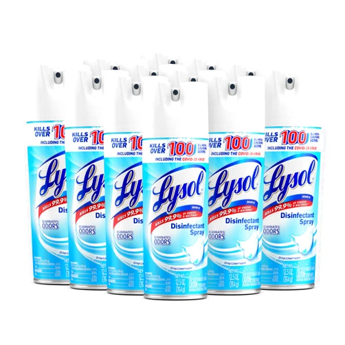 Lysol Disinfectant Spray, Sanitizing and Antibacterial Spray, For Disinfecting and Deodorizing, Crisp Linen, 12.5 Fl. Oz (Pack of 12)
