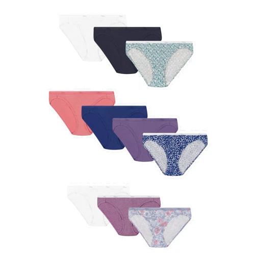 Hanes Women's Bikini Underwear Pack, Classic Cotton Bikini Panties, 10-Pack (Colors May Vary)