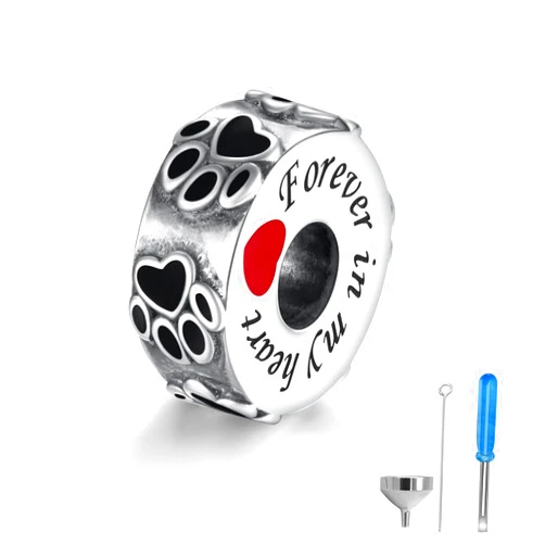 APOTIE Sterling Silver Cremation Urn Bead Charm for Bracelet Holds Ashes Keepsake Pendant Memorial Jewelry Gifts for Women Loss Loved One