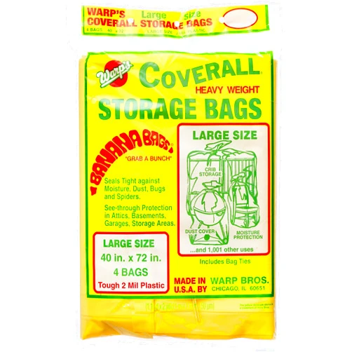 Warp's Warp Brothers CB-40 Banana Bags Storage Bags, 40-Inches by 72-Inches, 4-Count, Yellow, Yellow, 1