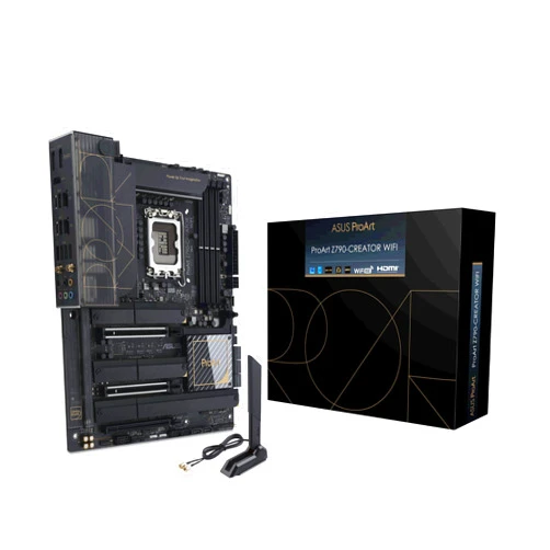 ASUS ProArt Z790-Creator WiFi 6E LGA 1700(Intel 14th,13th&12th Gen) ATX Content Creator Motherboard(PCIe 5.0,DDR5,2X Thunderbolt 4,10G&2.5G LAN,4xM.2/NVMe SSD,Front Panel USB 3.2 Gen2x2 Type-C).