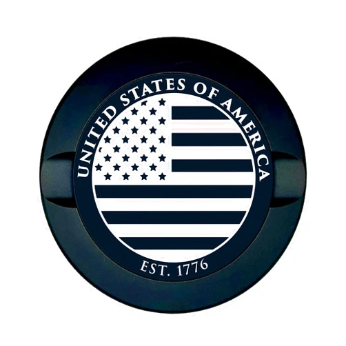 Military Veteran Products Metal Container for Zyn | Metal Snus Can | Engraved Round American Flag–Patriotic Design | Black Metal Zyn Can