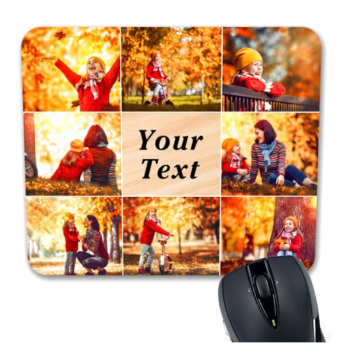 YeeDgner Personalized Multiple Pictures/Photos 8 Images and Text Customized Gift Custom Gaming Mouse Pad