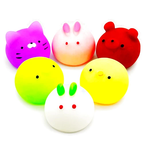 JIAHO 6 Pcs Mochi Squishy Toys for Kids Party Favors, Mini Round Animals Toys Kawaii Squishies for Classroom Prizes, Easter Basket and Goodie Bag Stuffers, Stress Balls Fidget Toys Bulk for Kids
