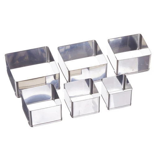 Ateco Plain Edge Square Cutters in Graduated Sizes, Stainless Steel, 6 Pc Set