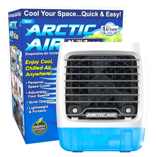 Arctic Air Chill Zone Evaporative Cooler with Hydro-Chill Technology, Portable Fan with 4 Adjustable Speeds, 8-Hour Cooling, Fan for Bedroom, Living Room, Basement, Office & More