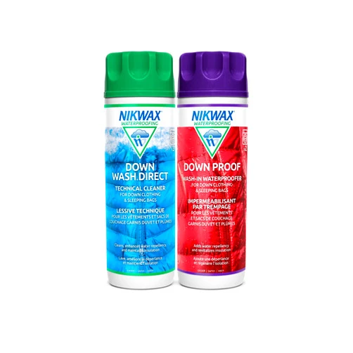 Nikwax Down, Down DUO-Pack, 300ml, Wash-In Cleaning and Waterproofing adds DWR Water Repellency to Down Filled Jackets, Outerwear, Sleeping Bags, Restores and Protects Insulation and Loft