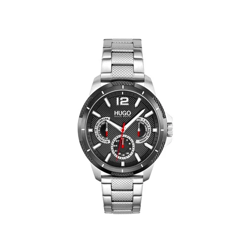 HUGO #Sport Men's Multifunction Stainless Steel and Link Bracelet Casual Watch, Color: Blue (Model: 1530194)