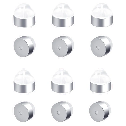 LOADR Locking Earring Backs for Studs,18k Gold Silicone Earrings Back for Studs Secure,Hypoallergenic Earring Backs Apply to Earring Backs for Droopy Ears (6 Pairs)