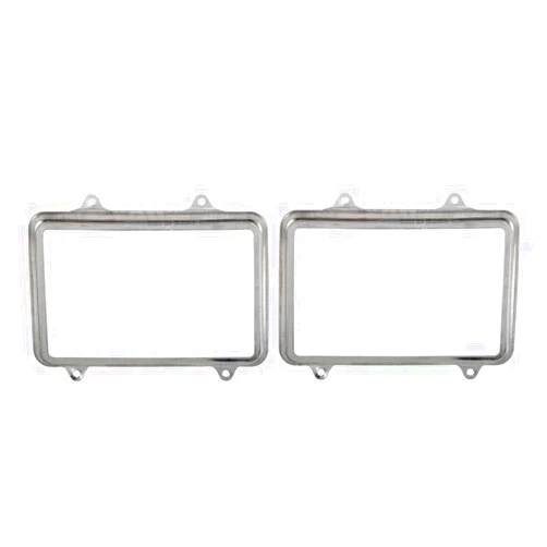 OTVPUCES Rectangular Style Headlamp Retaining Bezel Pair Fits Trucks -(Stainless Steel)