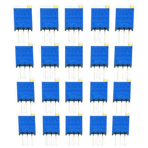 Ruiwaer 20PCS 3296W Trim Pot Trimmer Potentiometer 10K Ohm Multiturn Trimmer Potentiometer Variable Resistor High Precision Potentiometer 3296W Potentiometer, Blue