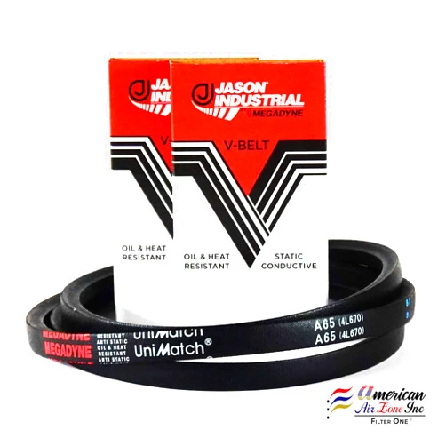 Jason Industrial Megadyne - Jason Industrial V Belt - A65-4L670 – (Pack of 1) – Wrapped V-Belt - 67 Inch Outside Length - 1/2 Inch Top Width - 11/32 Inch Thick