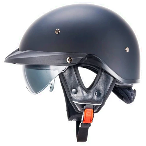 Myamis Pit Boss Half Helmet Motorcycle Men Women Dot Approved Novelty Cruiser Retro Half Face Helmets with Visor Custom Fit MH118