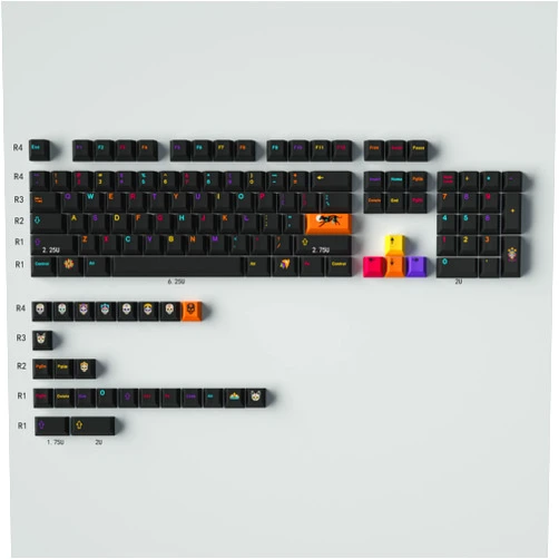 GeRRiT gmk mictlan underground world large full set mechanical keyboard keycaps pbt heat sublimation cherry original height 8 (gmk mictlan underworld)
