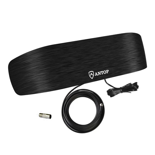 ANTOP Antenna d FM AM Amplified Radio Antenna, Indoor Radio Antenna for Receiver, Multi-Directional Reception for Stereo Radio Audio Signals, Black, AT-217FM-2021-12