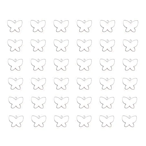 Ruwado 50 Pcs Hollow Butterflies Charms with Hole Metal Cute 1.7 x 1.3 cm Large Animal Pendants for Women DIY Jewelry Making Necklace Bracelet Crafting Decoration