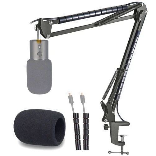 YOUSHARES Razer Seiren X Mic Stand with Pop Filter - Mic Boom Arm and Windscreen Foam Cover Compatible with Razer Seiren X Streaming Microphone by YOUSHARES