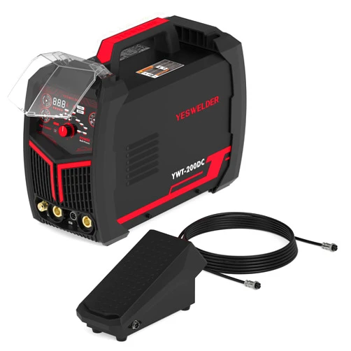 YESWELDER TIG Welder 7 In 1 Cold Spot Lift TIG/Stick Welding Machine YWT-200DC & TIG Welding Foot Pedal Amp Control Pedal