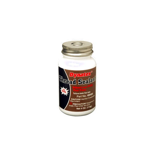 Dynatex 49494 All Purpose Thread Sealant with PTFE, -65 to 300 Degree F, 4 oz Brush Top Bottle, White