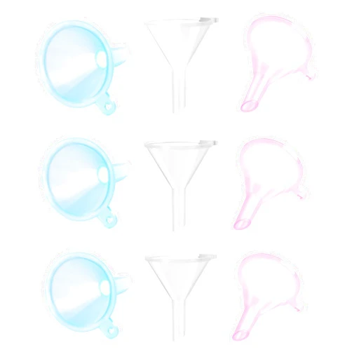 TaShow 9 Pcs Refillable Cosmetic Containers Funnels, Small Funnel for Bottles, Plastic Funnels for Filling Bottles, Perfume Funnel for Lotion, Water, Essential Oils, Shampoo, Conditions, Cleaning Products