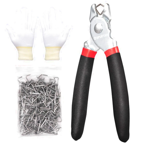 Spurtar Straight Hog Ring Pliers Kit with 500pcs 3/4