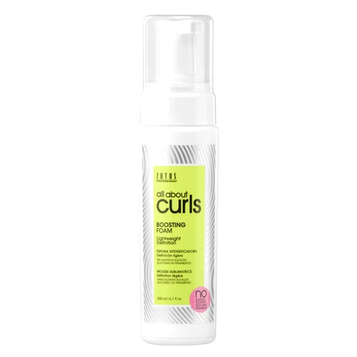 ALL ABOUT CURLS Boosting Foam | For Curly Hair | Lightweight Definition Hold | Volumizing Extra Fullness & Body | Vegan & Cruelty Free | Sulfate & Paraben Free
