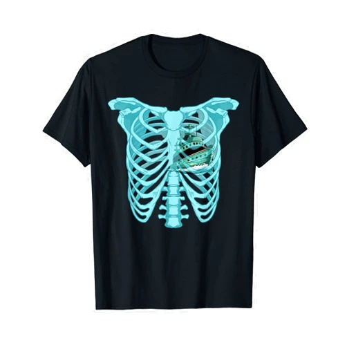 Funny Halloween Skeleton Rib Cage cruising Lover Skeleton rib cage cruising lover funny Halloween vacation T-Shirt