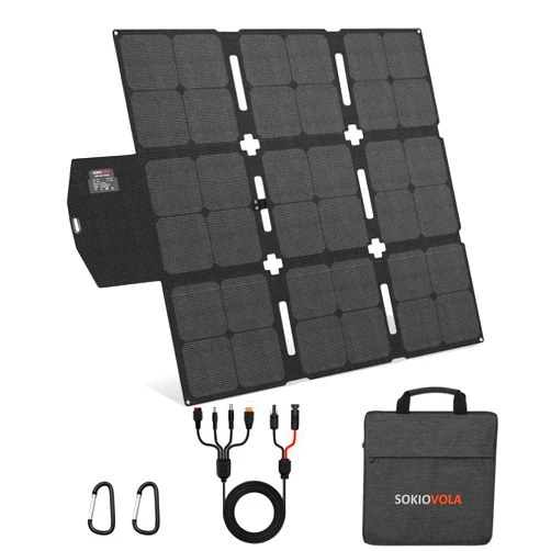 SOKIOVOLA 120W Portable Solar Panel with MC-4 Connector Foldable Solar Panel for Camping Folding Solar Panel Charger for Portable Power Station Laptops RV