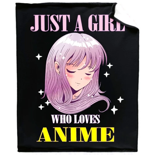 Just A Girl Who Loves Sloths Just A Girl Who Loves Anime Blanket Lightweight Flannel Fleece Cartoon Cute Throw Blankets Cozy Plush Microfiber All-Season Blanket for Bed/Couch/Sofa - Toddler 50x40 Inch S