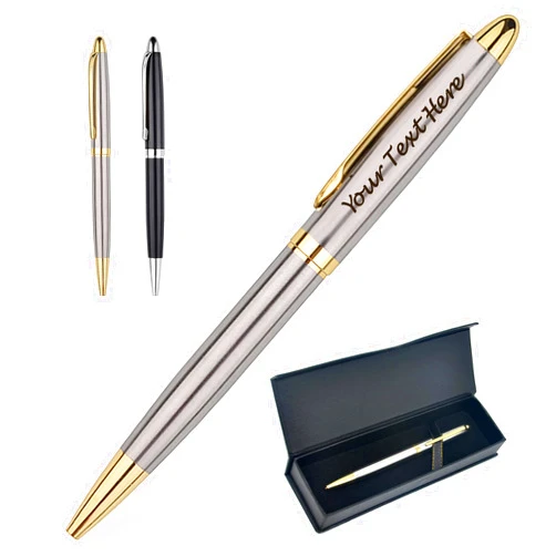 EDSG Personalized Pens Custom Pens Engraving Pen with Name Custom Pen Personalized Gifts for Men Women Birthday Christmas Gradutaion Thank You Gifts (Silver)