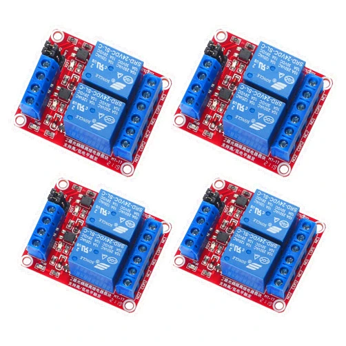 AEDIKO 4pcs Relay Module 24V Relay Board 2 Channel with Optocoupler Support High or Low Level Trigger