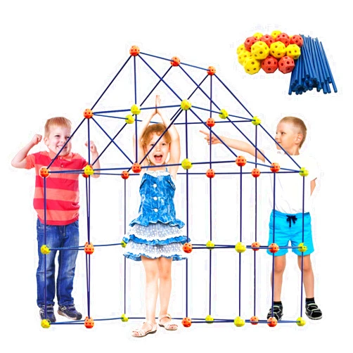 ERONE Fort Building Kit for Kids,158pcs Forts Construction Builder Gift Toys for Boys and Girls Fort Building Set Play Tent Rocket Castle Indoor Outdoor