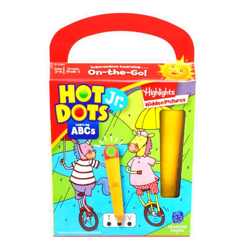 Learning Resources Educational Insights Hot Dots Jr. with Highlights On-The-Go: Learn My ABCs, Homeschool & School Readiness Learning Workbooks, 48 Early Learning Lessons, Interactive Pen Included, Ages 3+, Multi-Color