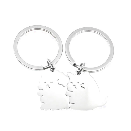 Aoxstno 2 PCS Cat Dog Keychain Gifts for Him Her Girlfriend Long Distance Relationship Gifts Matching Keychains Couples Stuff