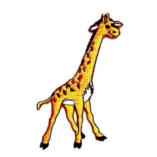 NiPitShop Animal Cartoon Patch Nipitshop Patches Giraffe Animal Zoo Safari Africa Eat Plants Cartoon Kids Patch Embroidered Iron On Patch for Clothes Backpacks T-Shirt Jeans Skirt Vests Scarf Hat Bag