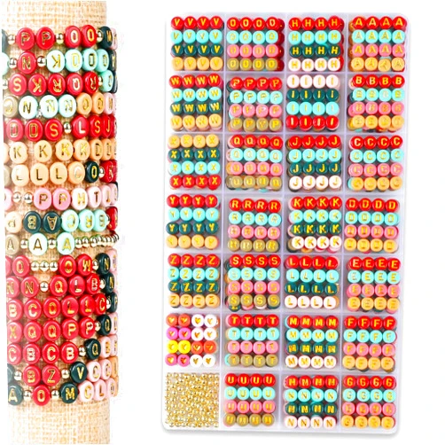 SJZWSD 1800pcs Colorful Alphabet Letter Beads Kit with Gold Spacers & Crystal String - A-Z Charm Beads in 10 Vibrant Colors, Perfect for Personalized Friendship Bracelets & Jewelry Making……