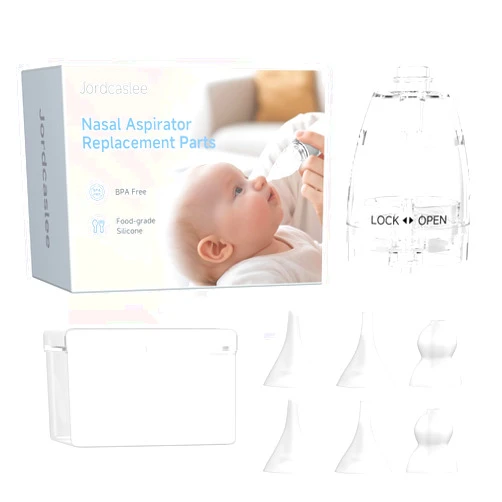 Jordcaslee Nasal Aspirator Replacement Parts Compatible with GROWNSY, X-Bosak, Watolt Nose Sucker for Baby & Toddlers, Suction Chamber and 6pcs Silicone Tips Replacement Kit