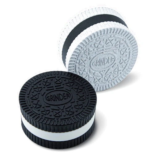 Kojcijs 2PCS Grinder, 2.2 Inch Spice Grinder, Stronger Grip, Cookie Shape Design Grinder (White & Black)