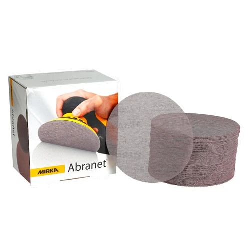 Mirka Abranet Net Disc / 6 inch/Grit 80 / Sandpaper Sanding Discs Hook and Loop/Dust-Free Sanding / 50 pcs / ‎9A-241-080