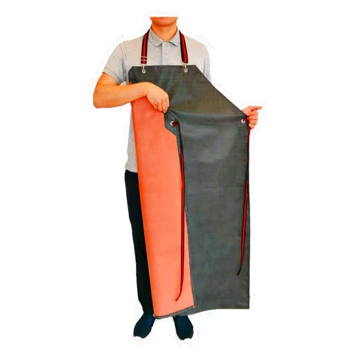TonLing Thick Rubber Apron, 47.2 Inch x 33.5 Inch Waterproof Apron, Long Chemical Resistant Apron, Adjustable Work Aprons for DishWashing, Cleaning Fish, Gardening, Lab Work, Butcher and Dog Grooming, Grey
