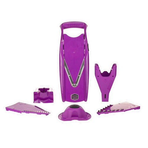 Börner Borner V5 (V) Power Mandoline Vegetable/Fruit Slicer Cutter Chopper + Safety Holder (Purple)