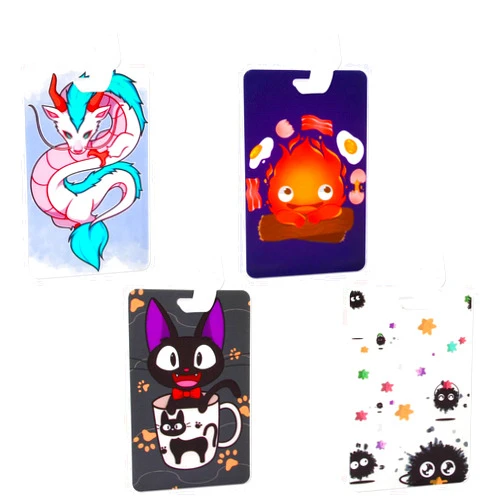 Pounchi Soot Sprite Luggage Tags (4 Pack) Cute Anime Merch for Luggage Travel Bags Suitcases Identifiers Name Luggage ID Tags for Teens Kids